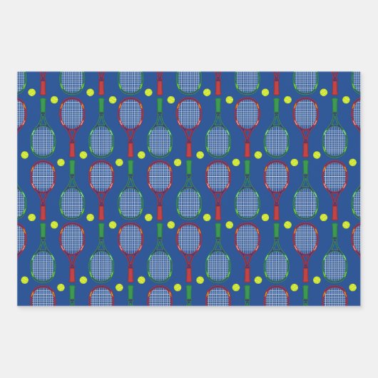 Tennisrackets & Balls Muster Geschenkpapier Set (Vorderseite 2)