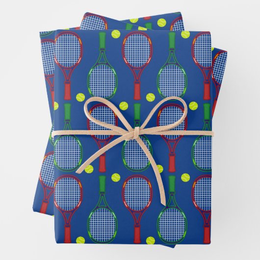 Tennisrackets & Balls Muster Geschenkpapier Set (Beispiel)