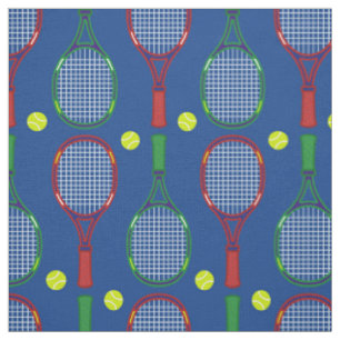 Tennisrackets & Balls Muster Stoff