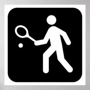 Tennisracquetball-Piktogramm Poster