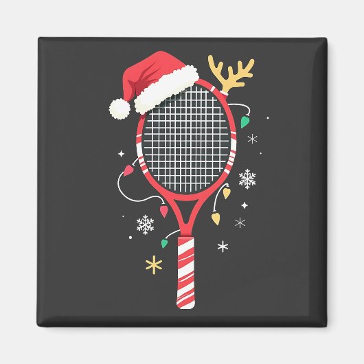 Tennissattel mit Weihnachtsmannmütze und Weihnacht Magnet (Vorne)