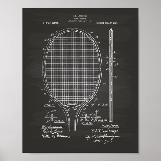 Tennisschläger 1916 Kunst - Halbpension Poster (Vorne)
