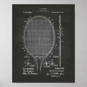 Tennisschläger 1916 Patent-Kunst - Tafel Poster