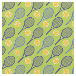 💚 🤩 🎾 Tennisschläger auf Grün (kleine F Stoff