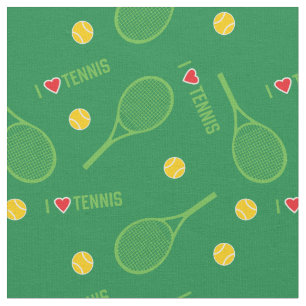 Tennisschläger auf grünem Hintergrund Stoff