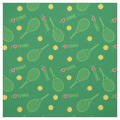 Tennisschläger auf grünem Hintergrund Stoff (Muster)