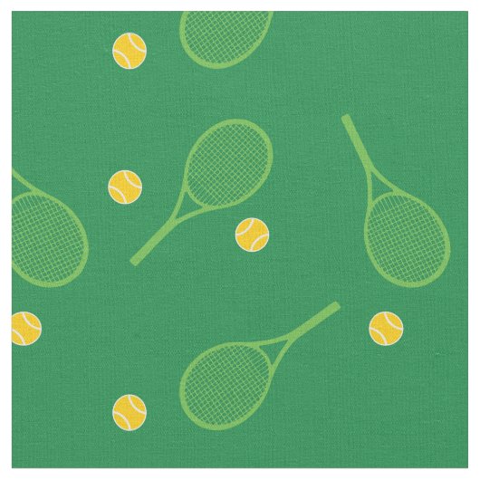 Tennisschläger auf grünem Hintergrund Stoff (Nahaufnahme)