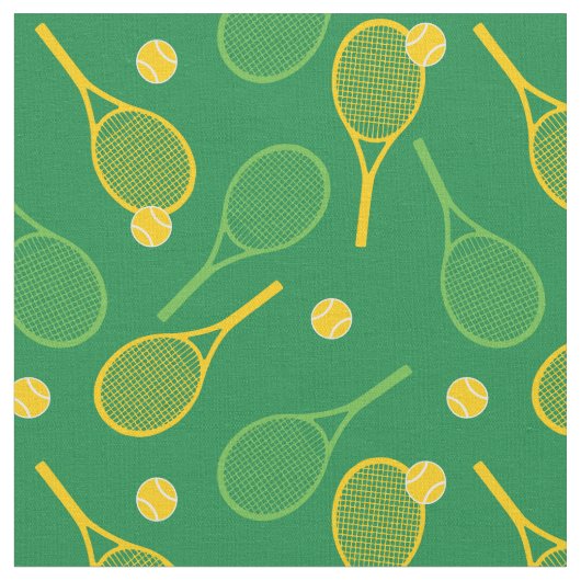 Tennisschläger auf grünem Hintergrund Stoff (Nahaufnahme)