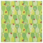 💚 🐞 🎾 Tennisschläger auf grüner, benutzerdefini Stoff (Muster)