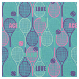 Tennisschläger auf minzem Hintergrund Stoff