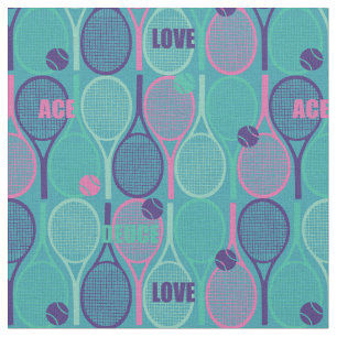 Tennisschläger auf minzem Hintergrund Stoff