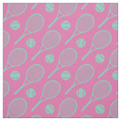 Tennisschläger auf rosa Untergrund Stoff (Muster)