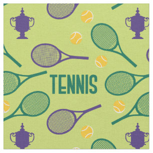 Tennisschläger auf saftigem Grün - individuell e Stoff
