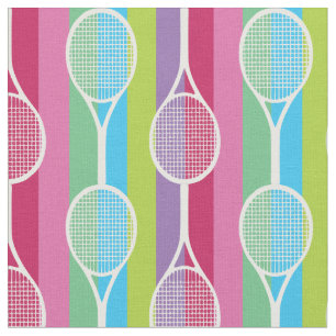 Tennisschläger auf Streifenuntergrund Stoff