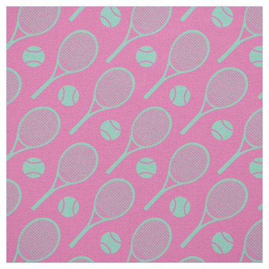 Tennisschläger aus Rosa und Minze Stoff (Muster)