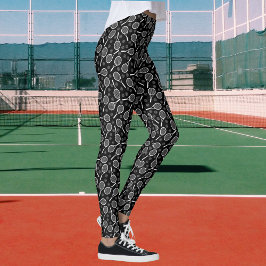 Tennisschläger & Balls Graues Sportmuster Frauen Leggings