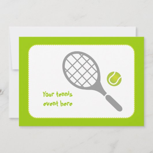 Tennisschläger Einladung (Vorderseite)