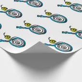 Tennisschläger-Entwurfs-Packpapier Geschenkpapier (Ecke)