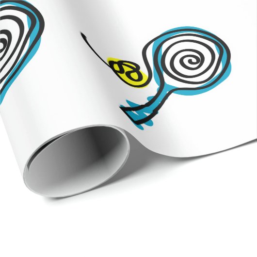 Tennisschläger-Entwurfs-Packpapier Geschenkpapier (Rolleneckpunkt)