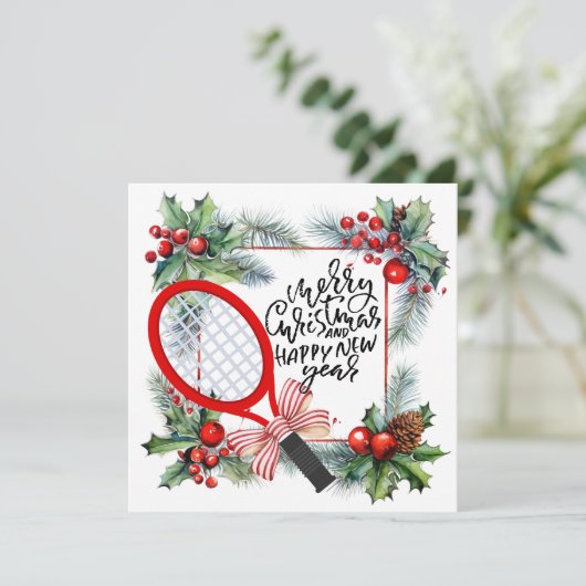 Tennisschläger für Weihnachten und Neujahr (Stehend Vorderseite)