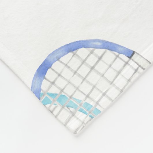 Tennisschläger mit Ballwasserfarbe Fleecedecke (Ecke)