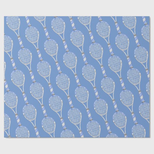 Tennisschläger mit blauem Hintergrund Geschenkpapier (Flach)