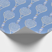 Tennisschläger mit blauem Hintergrund Geschenkpapier (Ecke)