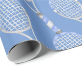 Tennisschläger mit blauem Hintergrund Geschenkpapier (Rolleneckpunkt)