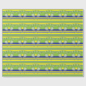 Tennisschläger mit grünem Streifen Geschenkpapier (Flach)