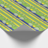 Tennisschläger mit grünem Streifen Geschenkpapier (Ecke)