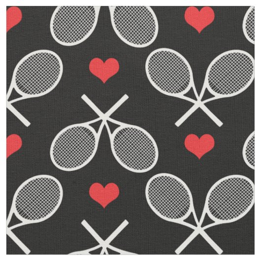 Tennisschläger mit Herz und eigenem Hintergrund Stoff (Nahaufnahme)