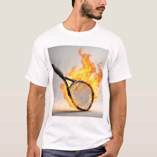 Tennisschläger mit Hintergrund T-Shirt (Vorderseite)