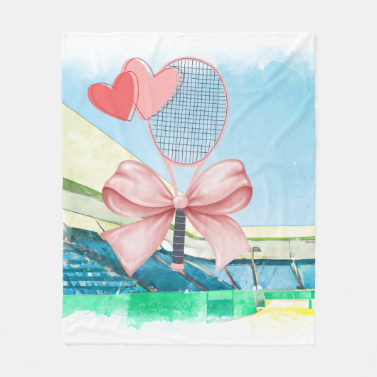 Tennisschläger mit Liebe Fleecedecke (Vorderseite)