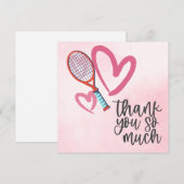 Tennisschläger mit Liebe für Hochzeiten Dankeskarte (Vorne/Hinten)