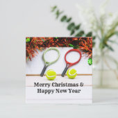 Tennisschläger mit Weihnachtsdekoration (Stehend Vorderseite)