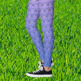 Tennisschläger-Muster in blau rosa sportlich Leggings