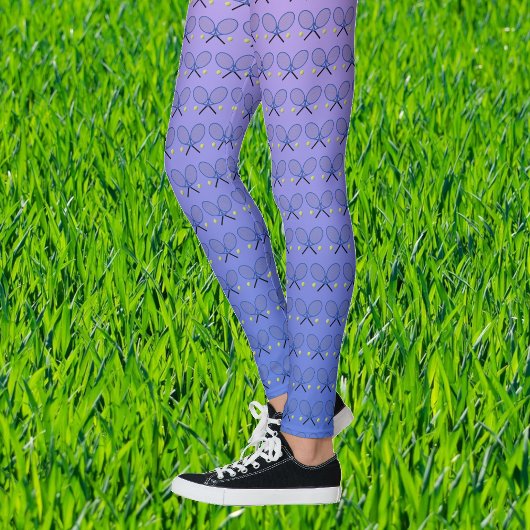 Tennisschläger-Muster in blau rosa sportlich Leggings