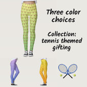 Tennisschläger-Muster orange gelb sportlich Leggings