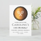 Tennisschläger Party Einladung (Stehend Vorderseite)