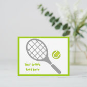 Tennisschläger Postkarte (Stehend Vorderseite)