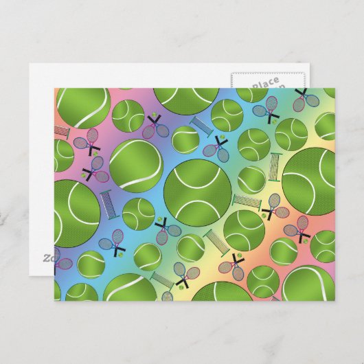 Tennisschläger Postkarte (Vorne/Hinten)