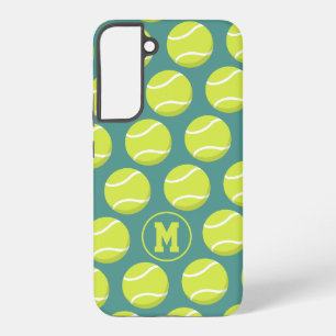 Tennisschläger Tennisbälle Muster monogrammiert Samsung Galaxy Hülle