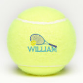 Tennisschläger und Ball-Blau-Zyan-Grafik Tennisbälle (Rückseite)