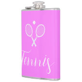 Tennisschläger und Ball Deep Pink Flachmann (Links)