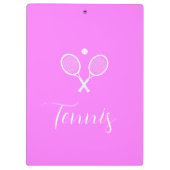 Tennisschläger und Ball Deep Pink Klemmbrett (Rückseite)