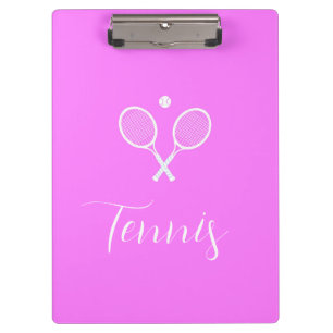 Tennisschläger und Ball Deep Pink Klemmbrett