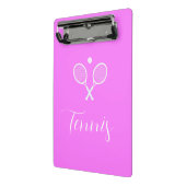 Tennisschläger und Ball Deep Pink Mini Klemmbrett (Gewinkelt2)
