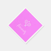 Tennisschläger und Ball Deep Pink Serviette (Ecke)