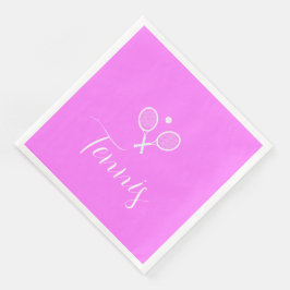 Tennisschläger und Ball Deep Pink Serviette