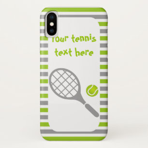 Tennisschläger und Ball-Grünstreifen iPhone X Hülle